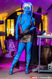 Sexy Blue Alien Babe Eva Lovia Gets Naked