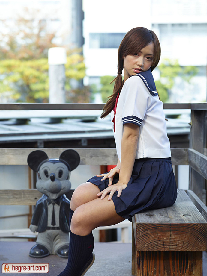 Mayuko In Japanese School Uniform 00