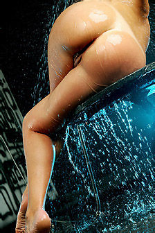 Beautiful Sylvia Under Showering Water